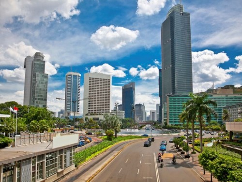 Jalan Bundaran HI center of Jakarta, Indonesia.