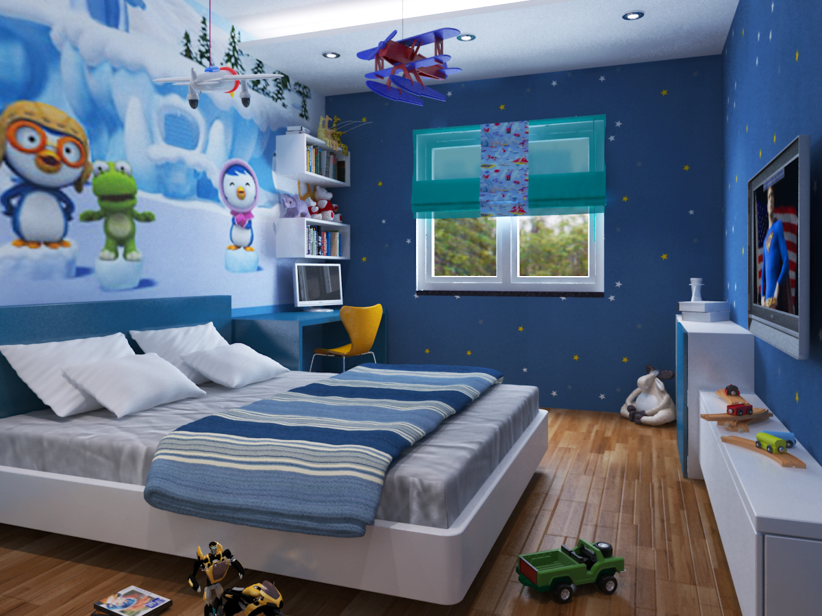 6 mẫu giấy dán tường phòng ngủ bé trai siêu đẹp