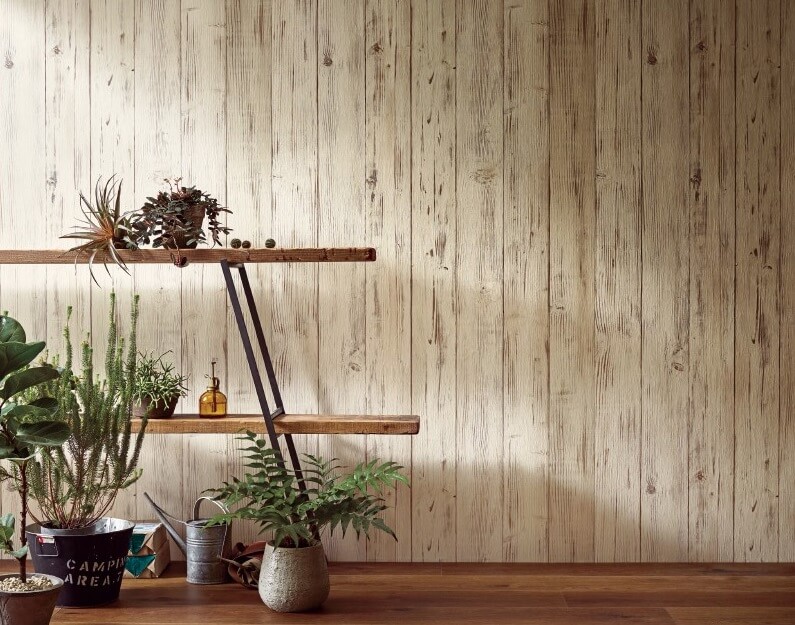 Giấy dán tường giả gỗ với vẻ đẹp mộc mạc, gần gũi như gỗ tự nhiên