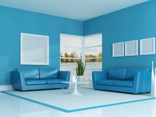 Màu xanh dương mang lại cảm giác mát lành cho không gian sống của cả gia đình
