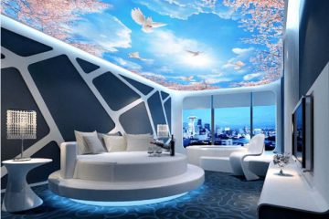 50+ mẫu tranh 3D dán trần nhà phòng khách, phòng ngủ đẹp